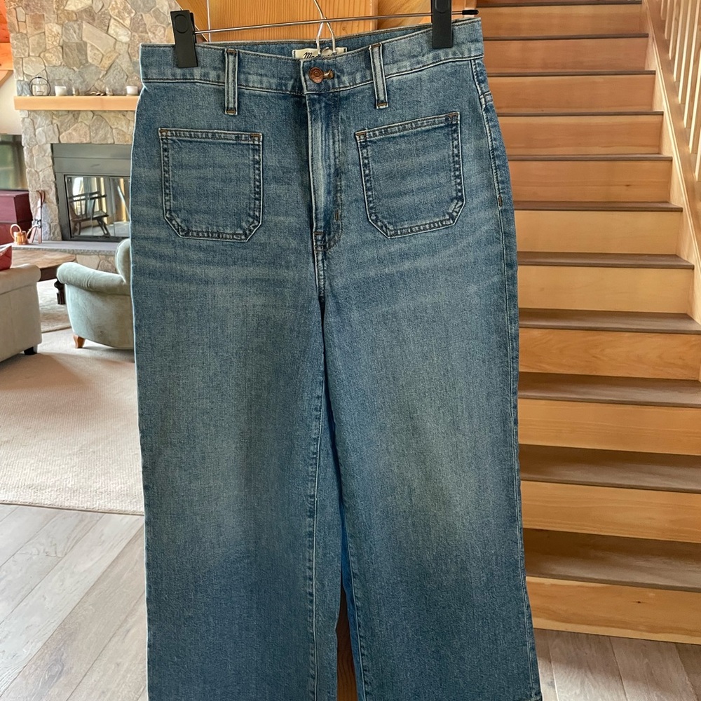 COPY - Like new Madewell wide leg crop denim.